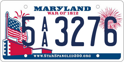 MD license plate 5AA3276