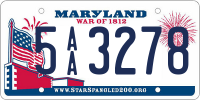 MD license plate 5AA3278