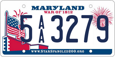 MD license plate 5AA3279