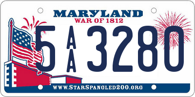 MD license plate 5AA3280