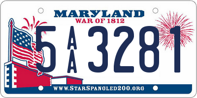 MD license plate 5AA3281