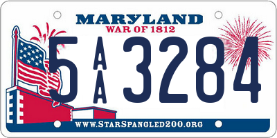 MD license plate 5AA3284