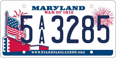 MD license plate 5AA3285