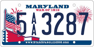 MD license plate 5AA3287