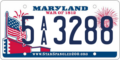 MD license plate 5AA3288