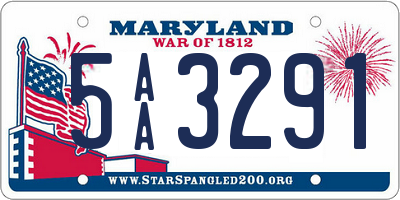 MD license plate 5AA3291