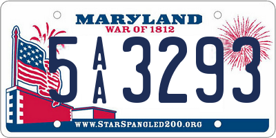 MD license plate 5AA3293