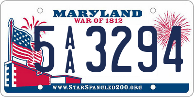 MD license plate 5AA3294