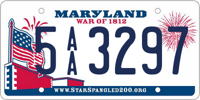 MD license plate 5AA3297