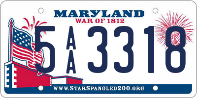 MD license plate 5AA3318