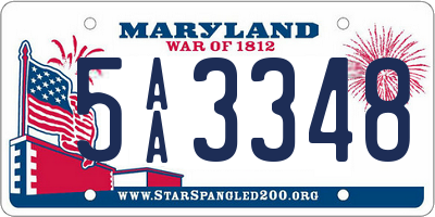 MD license plate 5AA3348