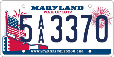 MD license plate 5AA3370