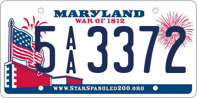 MD license plate 5AA3372