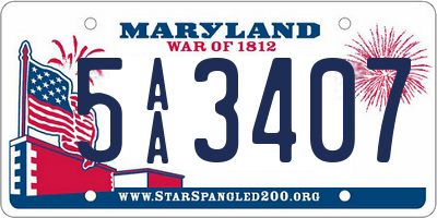 MD license plate 5AA3407