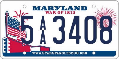 MD license plate 5AA3408