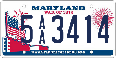 MD license plate 5AA3414