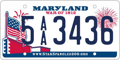 MD license plate 5AA3436