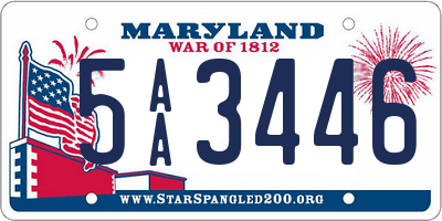 MD license plate 5AA3446