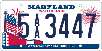 MD license plate 5AA3447