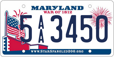 MD license plate 5AA3450