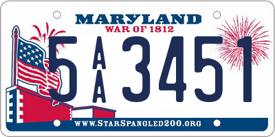 MD license plate 5AA3451