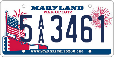 MD license plate 5AA3461