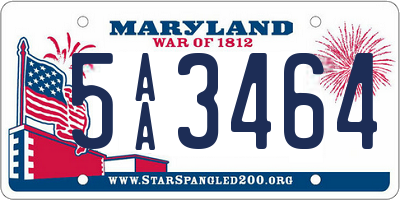 MD license plate 5AA3464