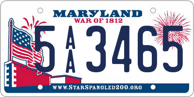 MD license plate 5AA3465