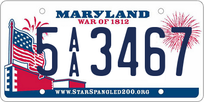 MD license plate 5AA3467