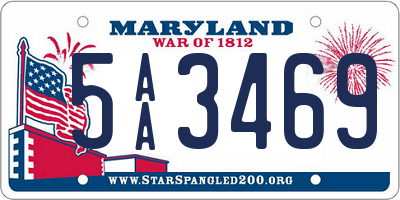 MD license plate 5AA3469