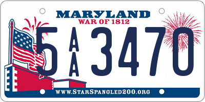 MD license plate 5AA3470