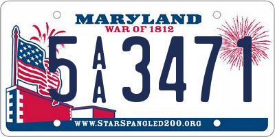 MD license plate 5AA3471