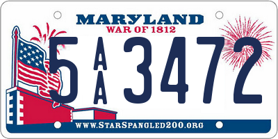 MD license plate 5AA3472