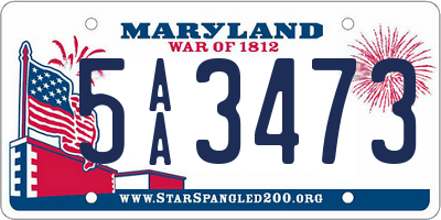 MD license plate 5AA3473