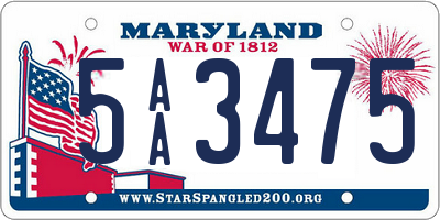 MD license plate 5AA3475