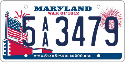 MD license plate 5AA3479