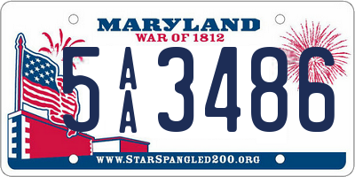 MD license plate 5AA3486