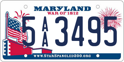 MD license plate 5AA3495