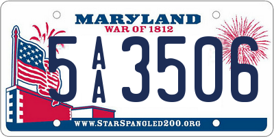 MD license plate 5AA3506