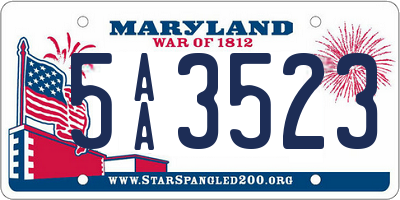 MD license plate 5AA3523