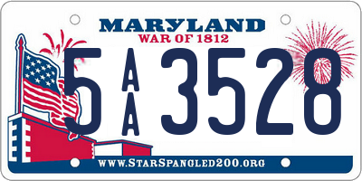 MD license plate 5AA3528