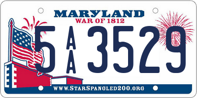 MD license plate 5AA3529