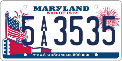 MD license plate 5AA3535