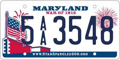 MD license plate 5AA3548