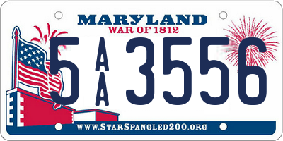 MD license plate 5AA3556