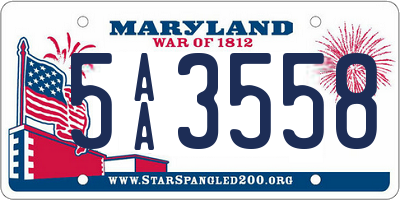 MD license plate 5AA3558