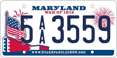 MD license plate 5AA3559