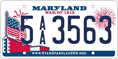 MD license plate 5AA3563