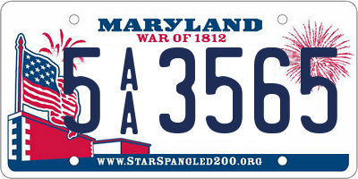 MD license plate 5AA3565