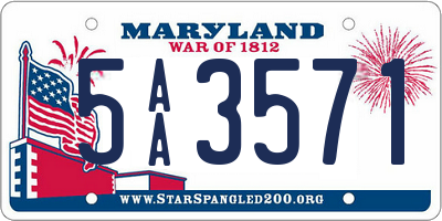 MD license plate 5AA3571